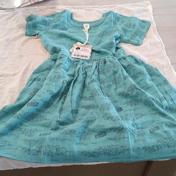 Kate Quinn hazel twirl dress | gone fishing | organic cotton interlock - Picture 3 of 3